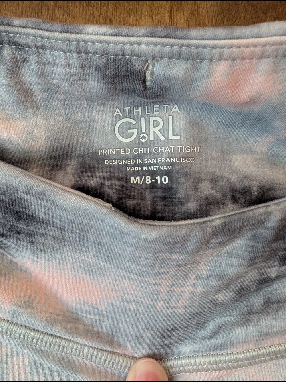 Athleta Girl Chit Chat Leggings in Orchid Pink Ice Dye 8-10 M - Picture 2 of 7